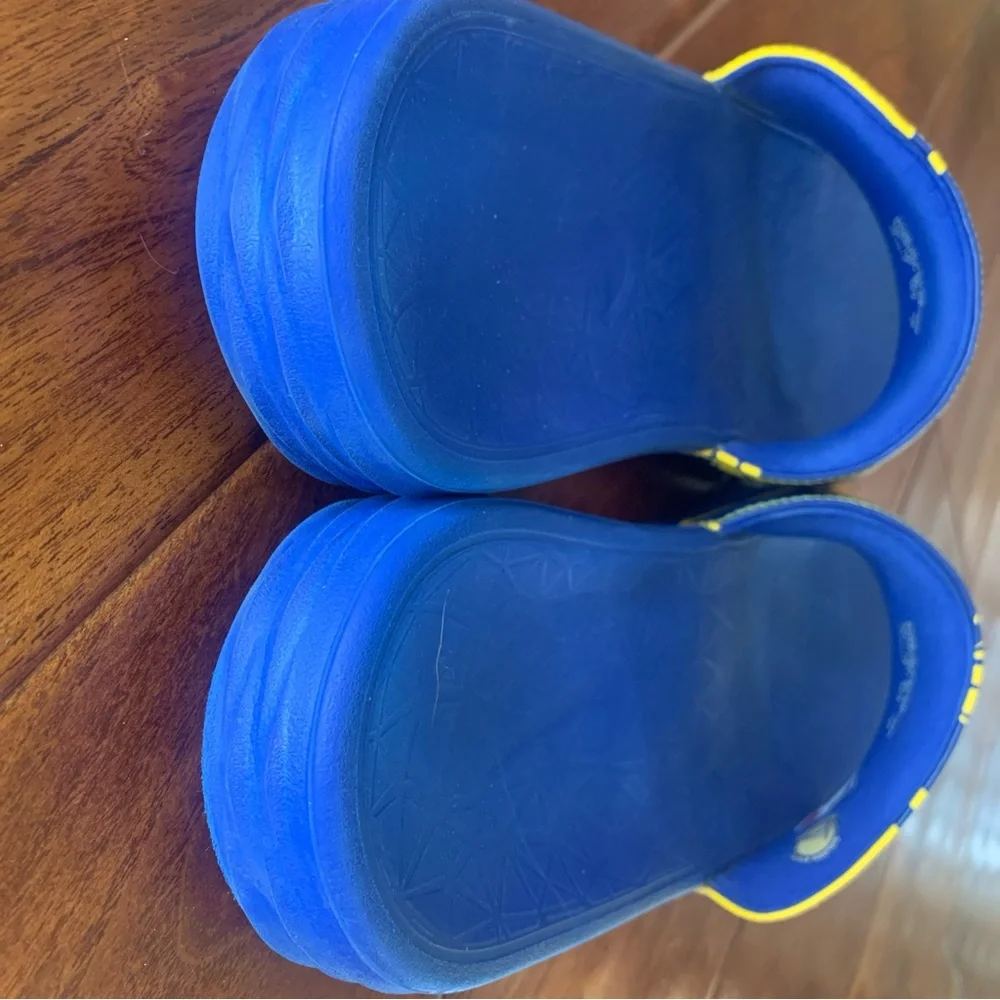 Nike Blue Yellow Golden State Warriors Benassi Solarsoft NBA Slides Mens Size 9